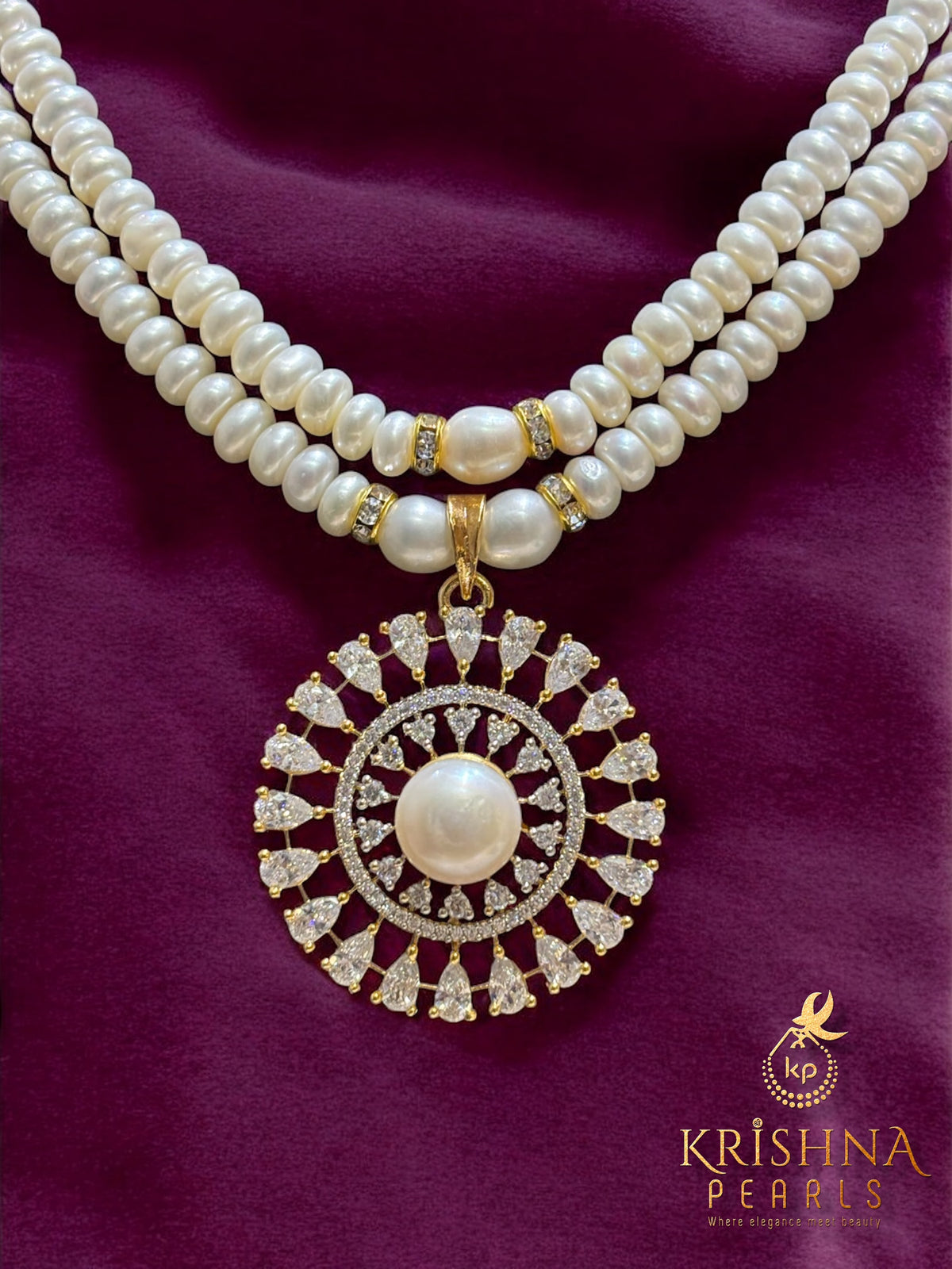 Exclusive Pearls Double Layer Necklace Set