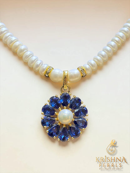 Amethyst Bloom Pearl Necklace Set