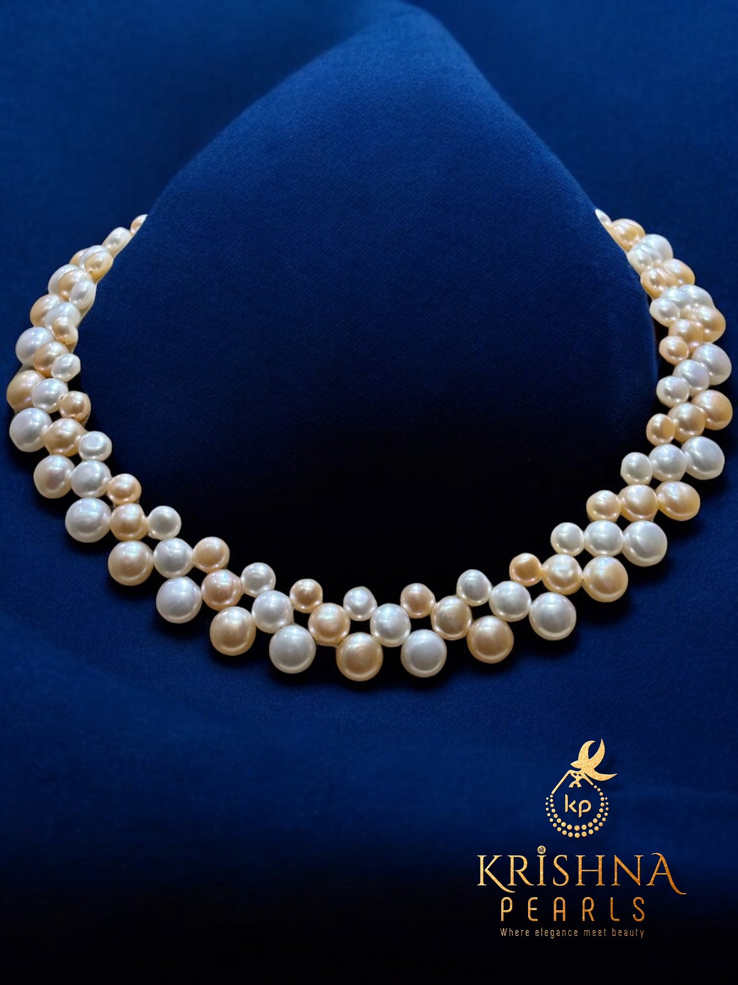 Beautiful Pink & White Button Pearls Necklace