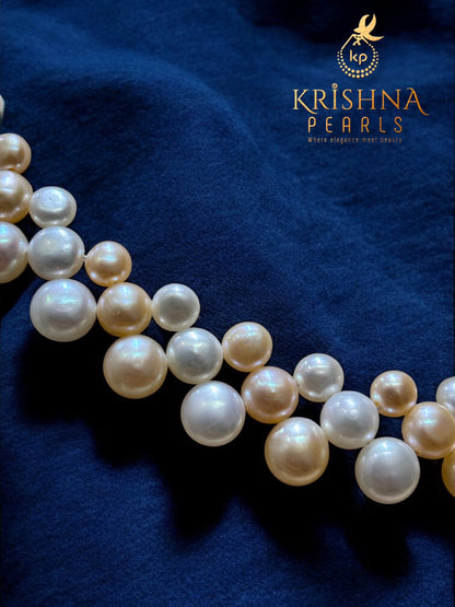Beautiful Pink & White Button Pearls Necklace