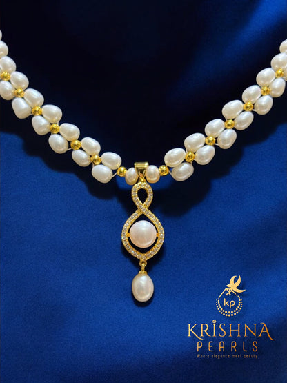 Celestial Bloom Double-Strand Pearls Necklace Set