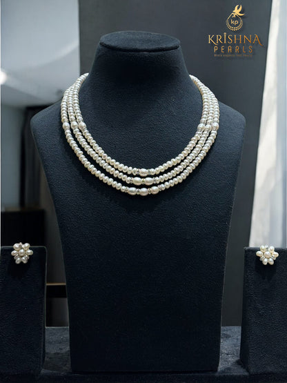 Authentic Pearls Three Layers Necklace Set