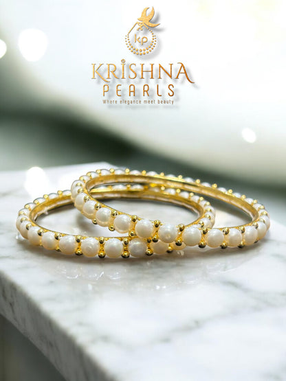 Button Pearls Bangles