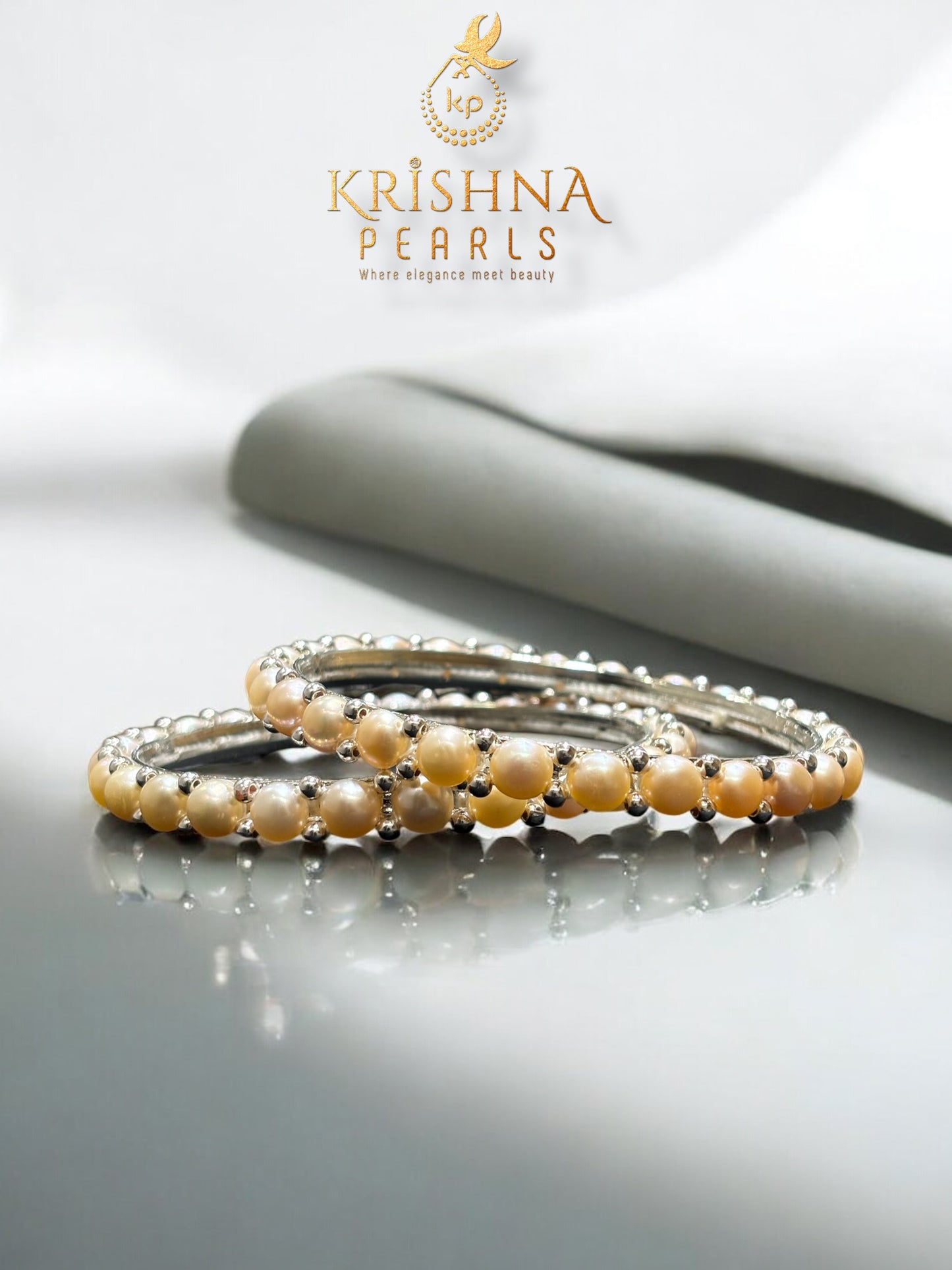 Pink Button Pearls Bangles