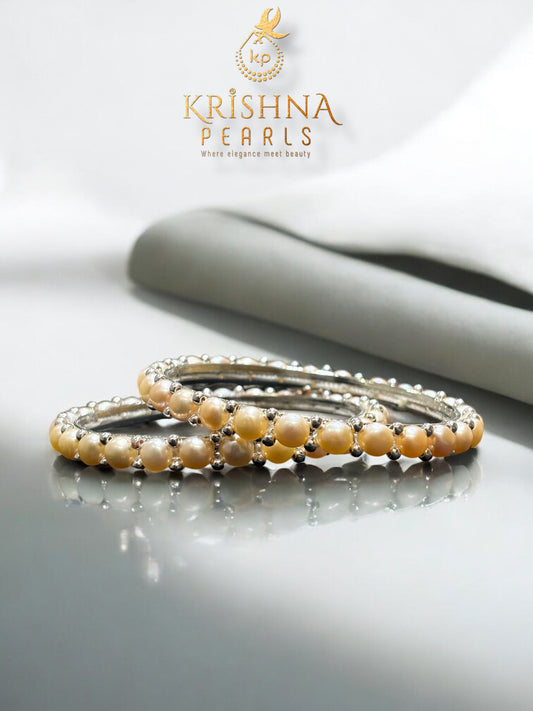 Pink Button Pearls Bangles