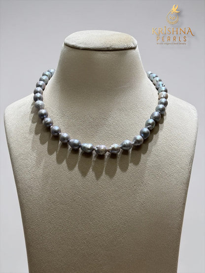 Original Baroque Grey Pearls Necklace Set