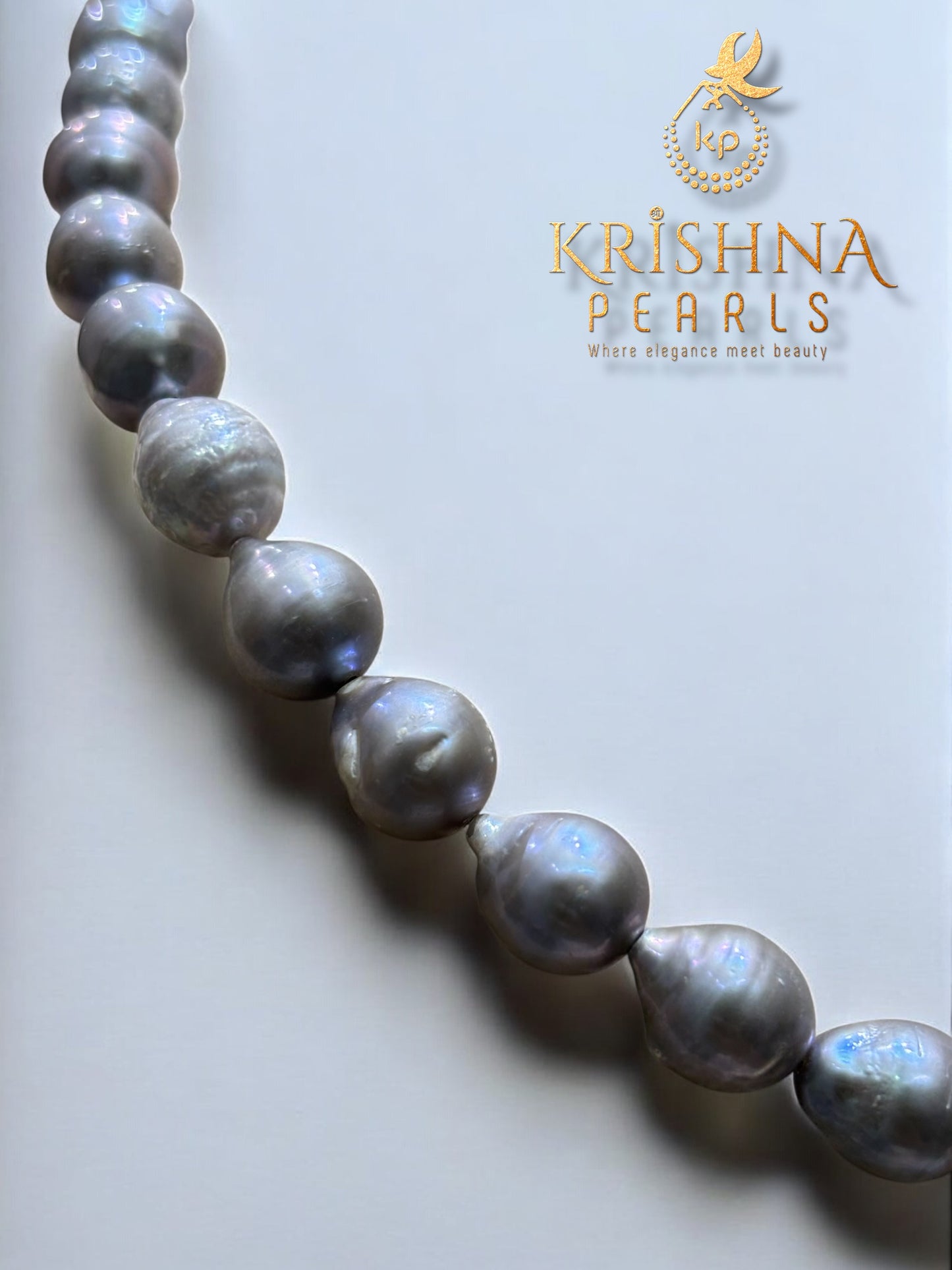 Original Baroque Grey Pearls Necklace Set