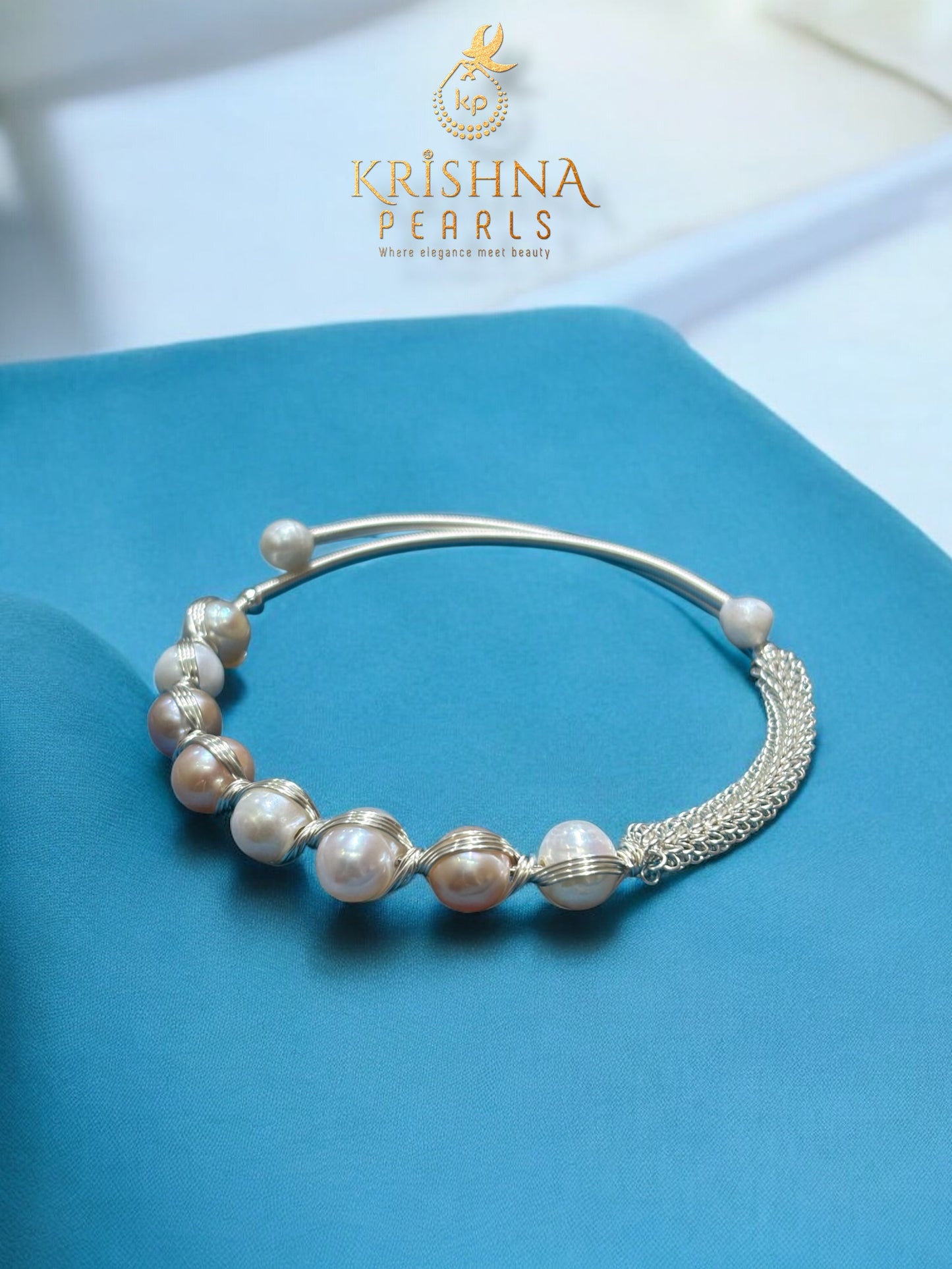 Unique White & Pink Fresh Water Pearls Bracelet