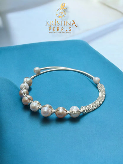 Unique White & Pink Fresh Water Pearls Bracelet