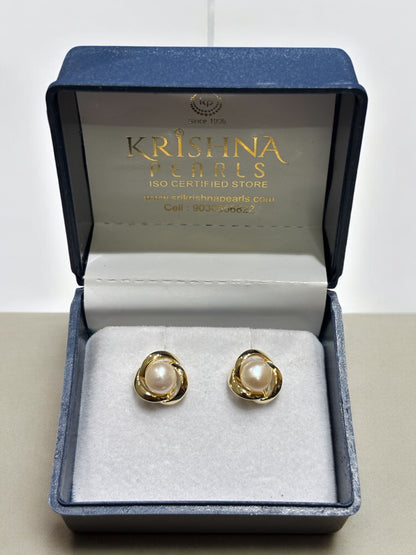 92.5 Silver Post Pin Pearl Studds