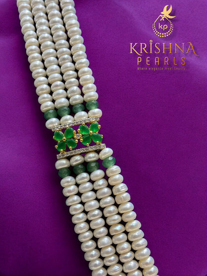 Classy Long Pearl Necklace Set