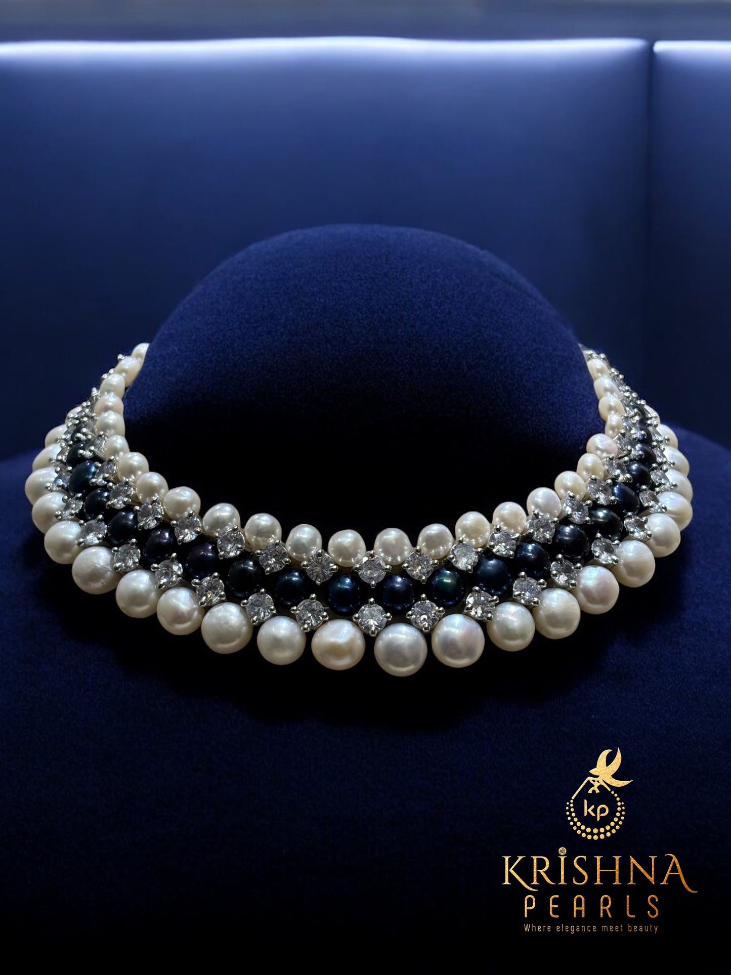 Twilight Button Pearls Necklace Set