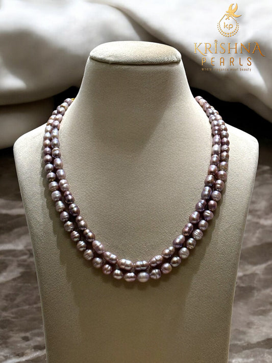 Baroque Pearls Pink Colour Double Layer Necklace