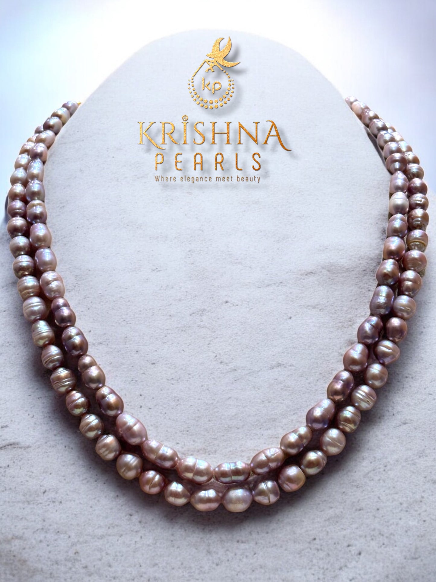 Baroque Pearls Pink Colour Double Layer Necklace
