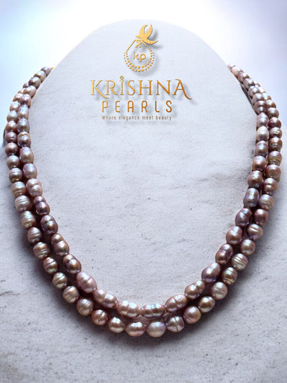 Baroque Pearls Pink Colour Double Layer Necklace