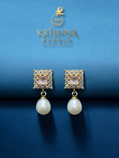 Real Pearls Rose Quartz Studded Broch Set