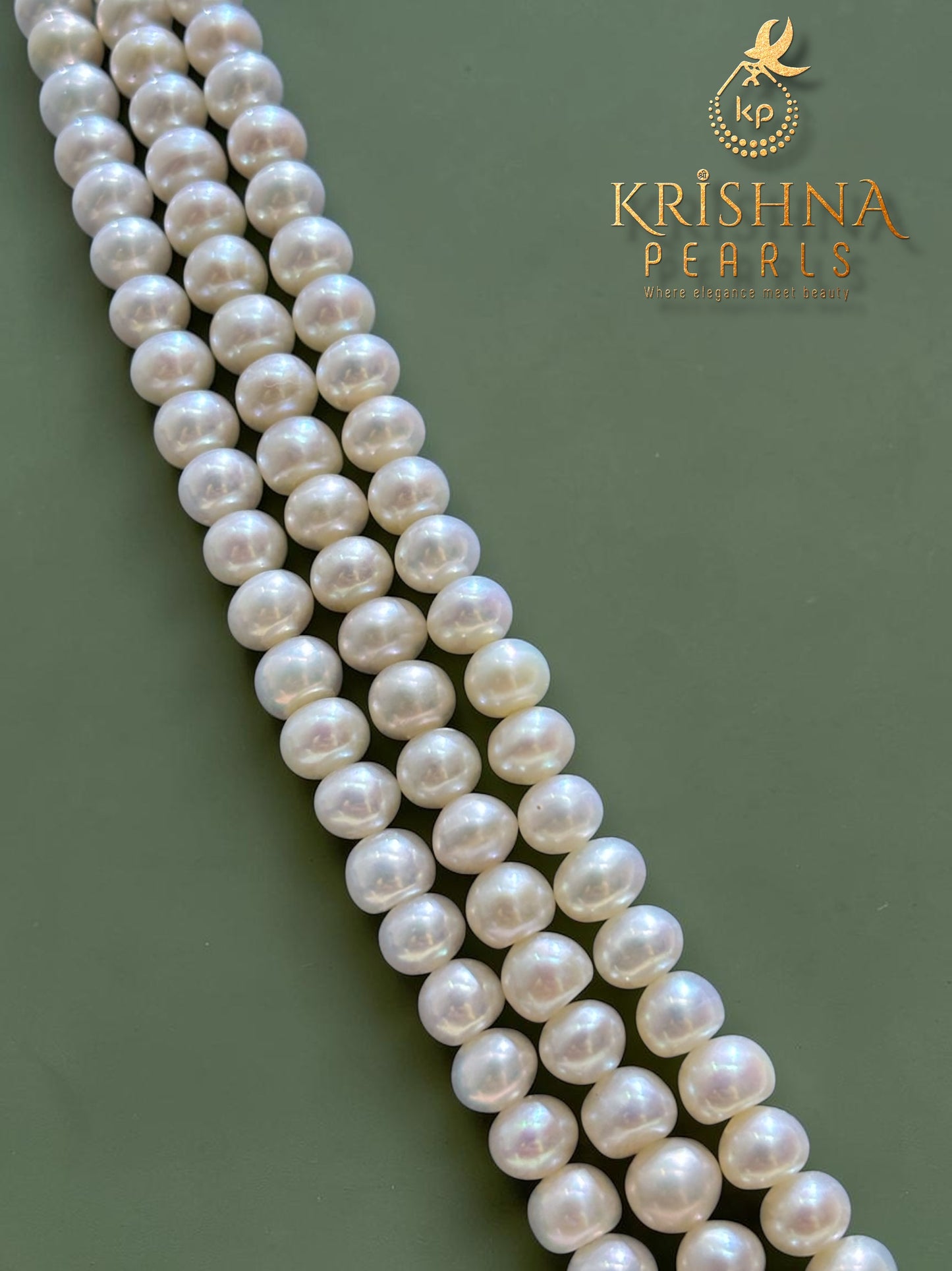 Real Pearls Three Layers Cz Studded Necklace Set