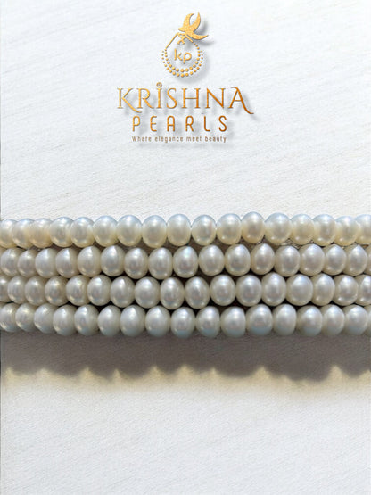 Royal Blue Stone Studded Four Line Pearl Choker Set