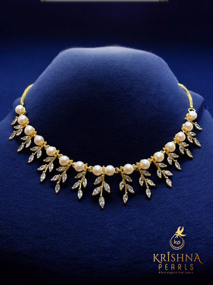 White Pearls Studded Necklace Set