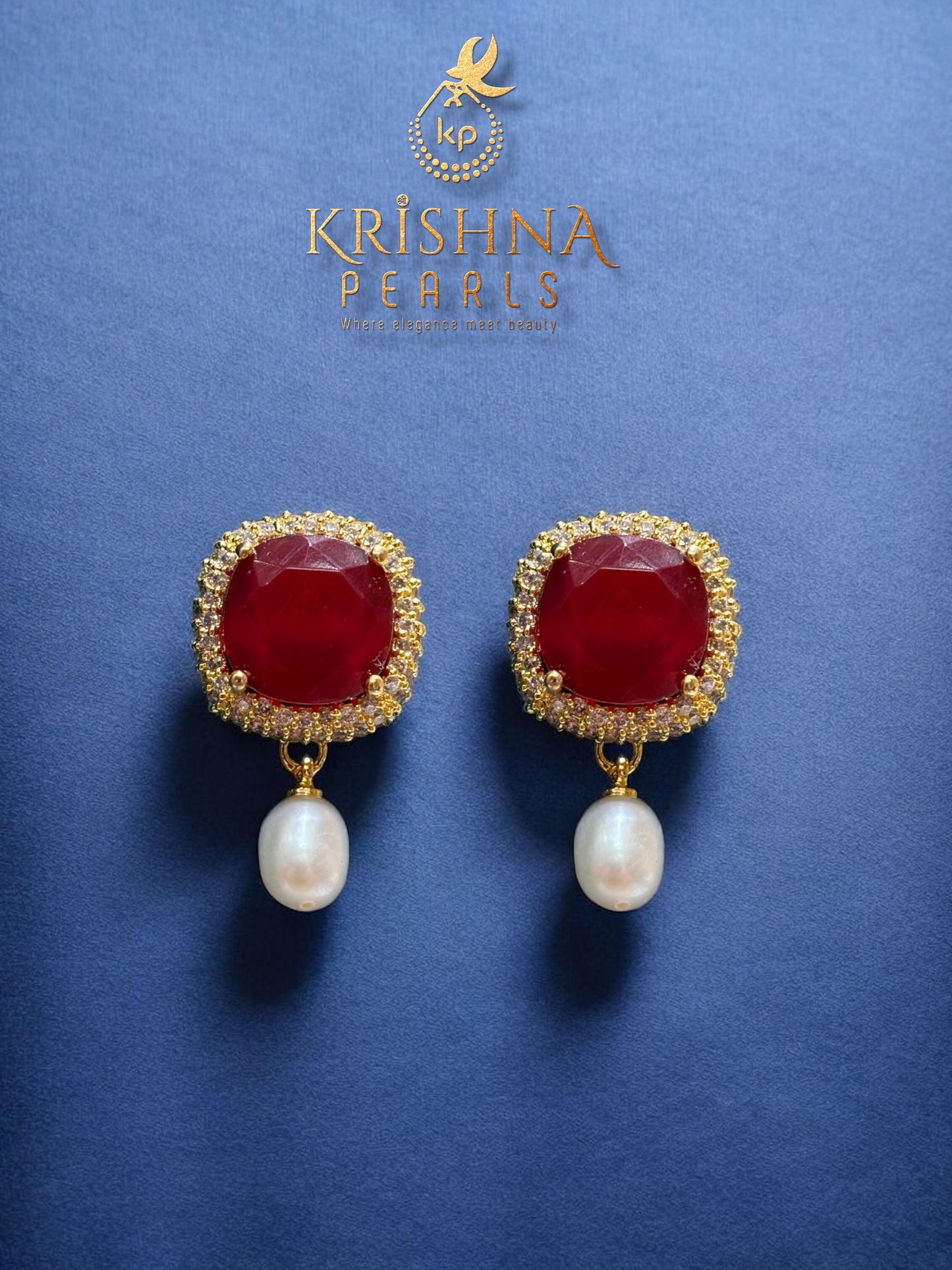 Real Pearls & Ruby Studded Necklace Set