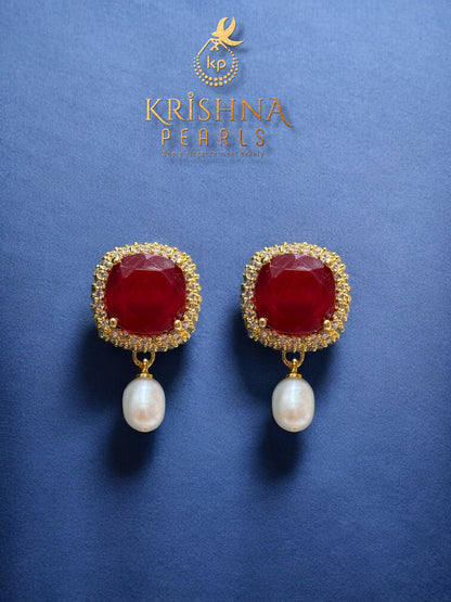Real Pearls & Ruby Studded Necklace Set