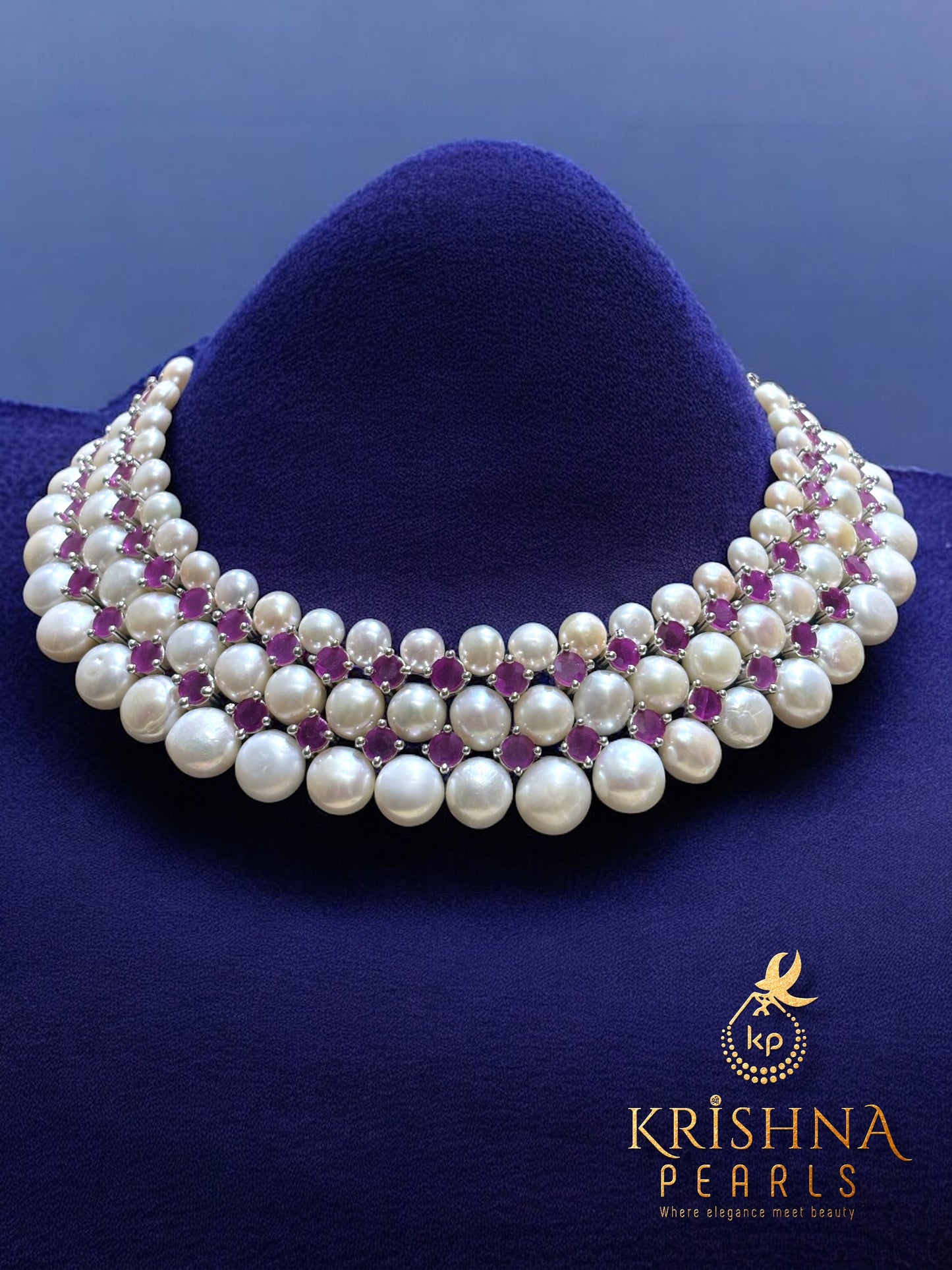 Button Pearls Necklace Set