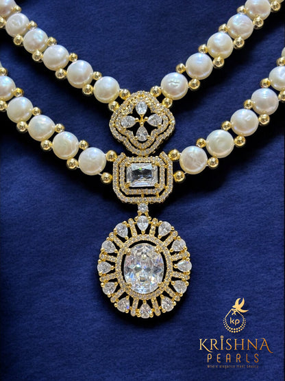Pretty Button Pearls Necklace Set