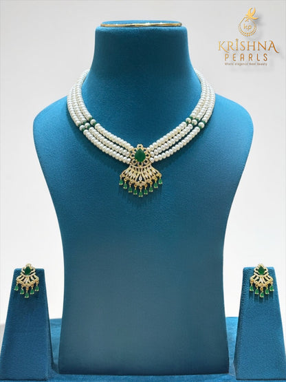 Emerald Empress Pearls Choker Set