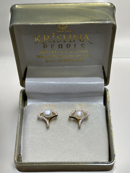 92.5 Silver Post Pin Pearls Studs