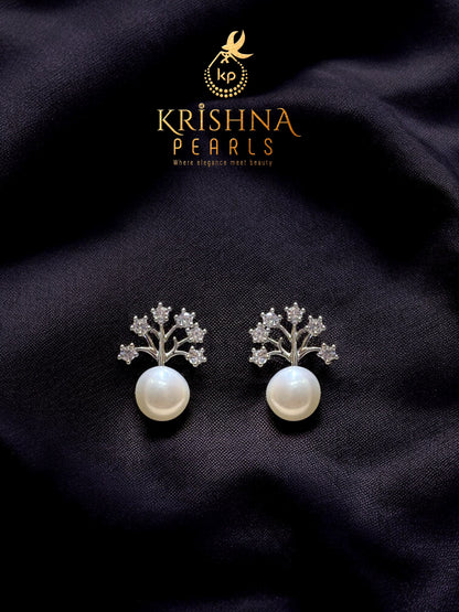 92.5 Post Pin Silver Cute Pearl Studs