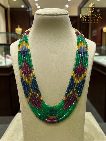 Original Multi Sapphires Ruby & Emerald Seven Layers Necklace