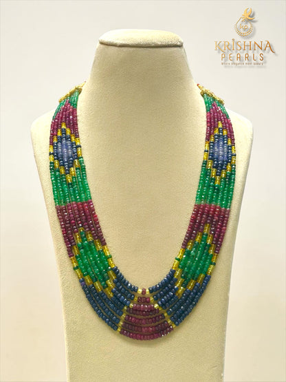 Multi Precious Stones Seven Layers Necklace