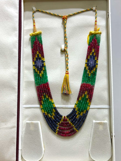 Multi Precious Stones Seven Layers Necklace