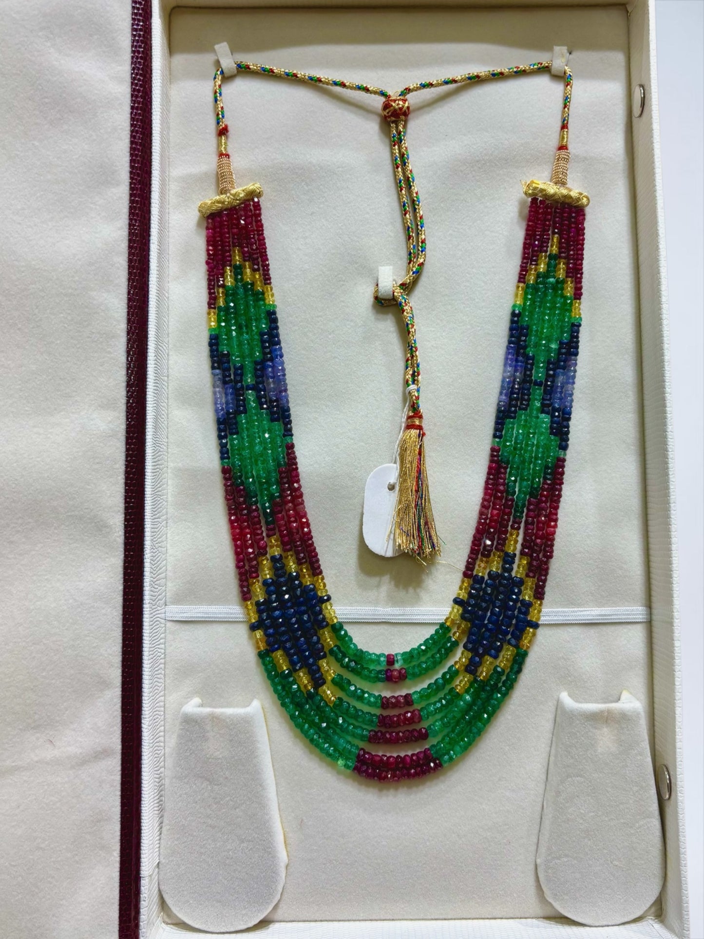 Beautiful Multi Sapphire Seven Layers Necklace