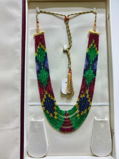 Beautiful Multi Sapphire Seven Layers Necklace