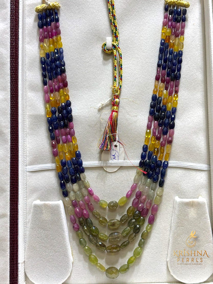 Real Multi Sapphire (Ruby,Emeralds,Blue & Yellow Sapphires) Necklace