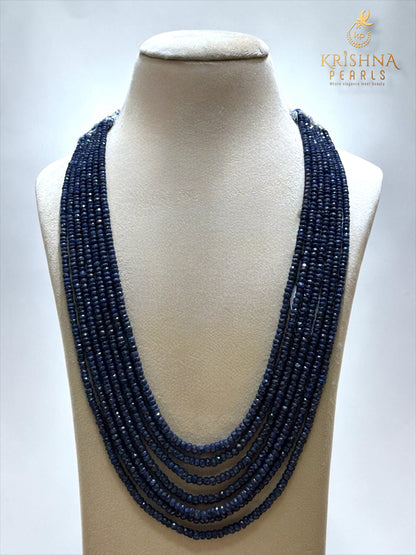 Real Blue Sapphire Seven Layers Necklace