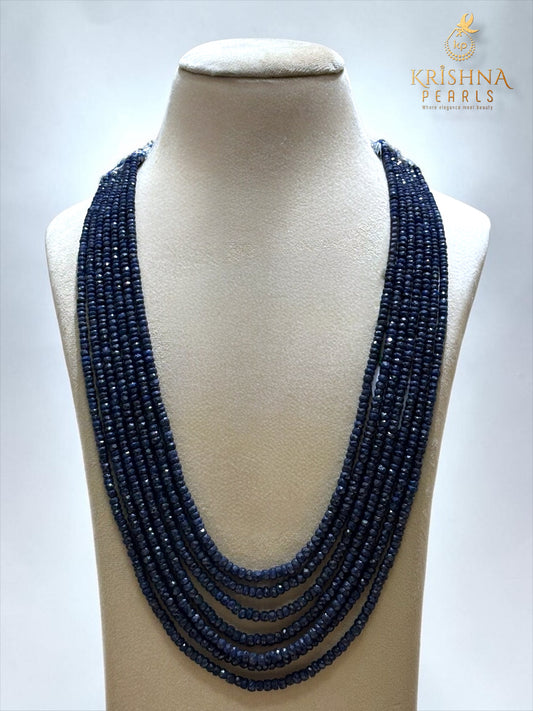 Real Blue Sapphire Seven Layers Necklace