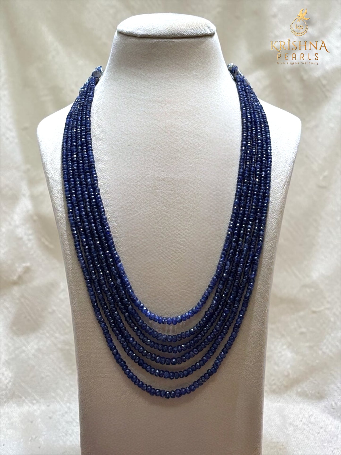 Real Blue Sapphire Six Layers Necklace