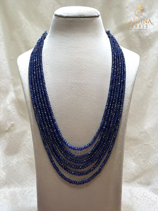 Real Blue Sapphire Six Layers Necklace