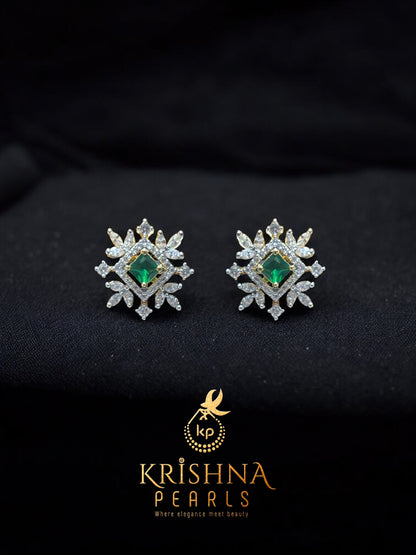 92.5 Silver Adorable Zircon Studded Earrings