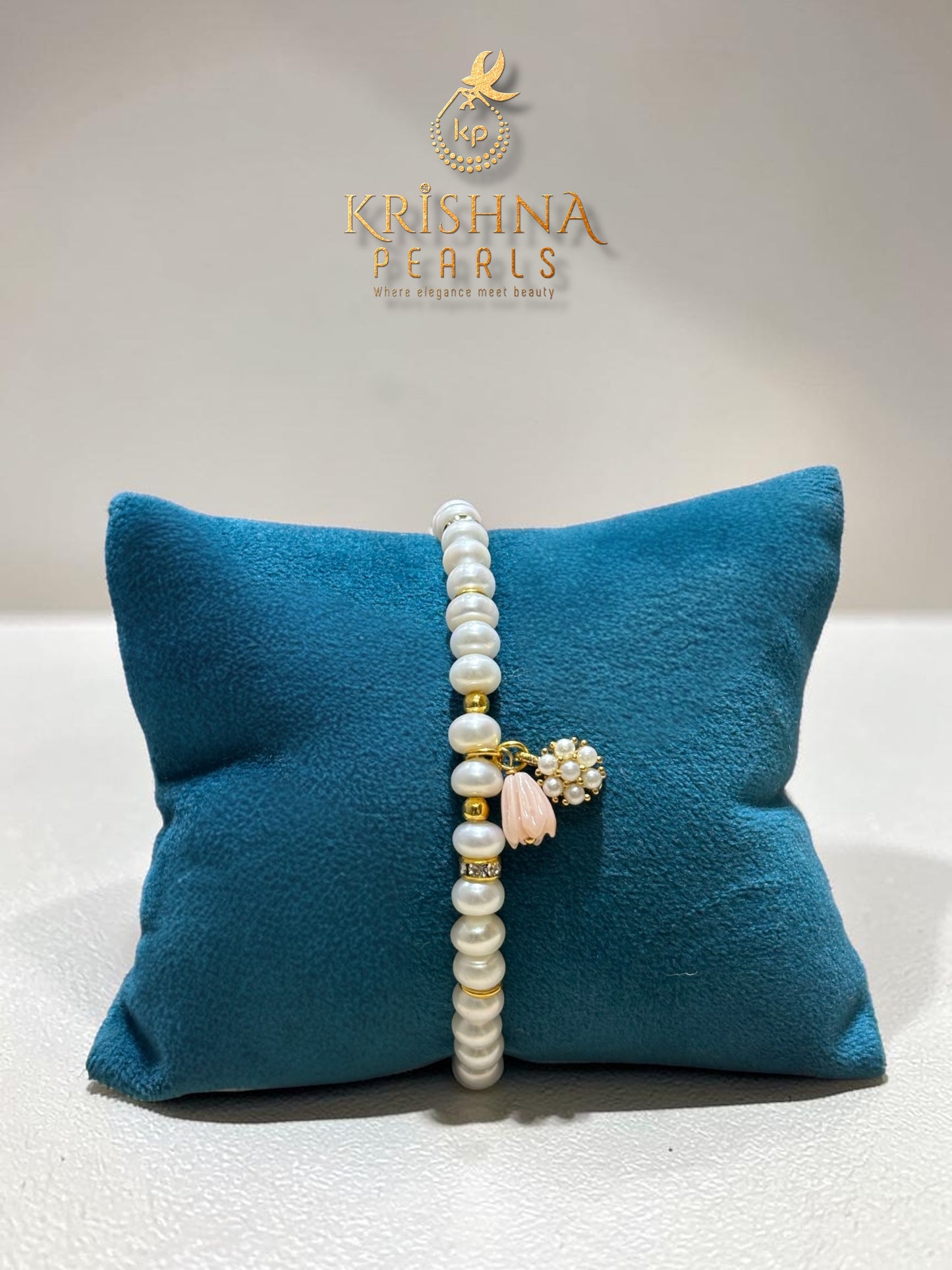 Beautiful floral Pearls Rakhi