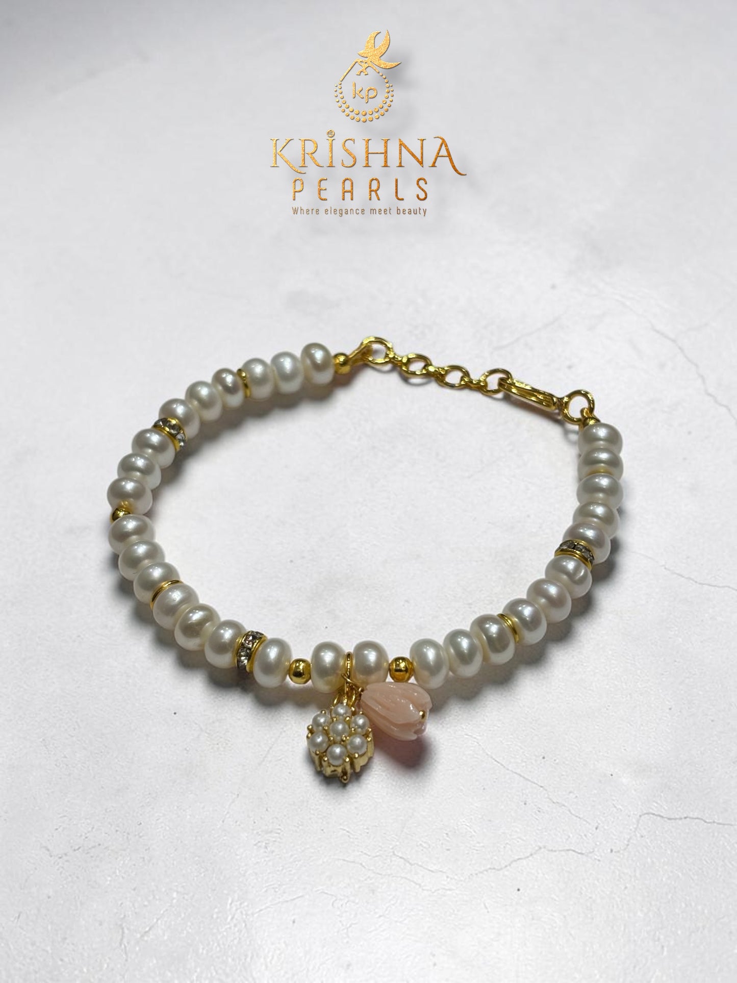 Beautiful floral Pearls Rakhi