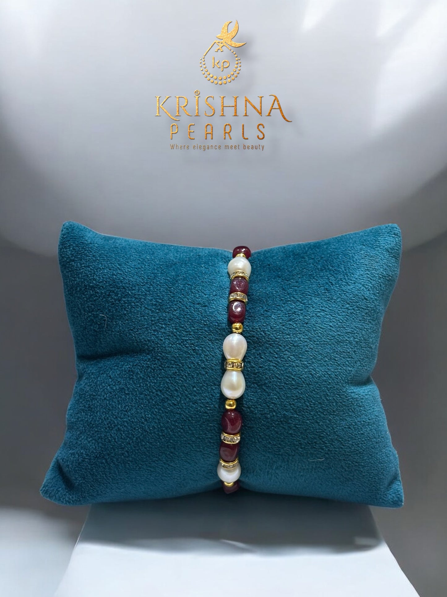 Beautiful Pearls & Ruby Rakhi