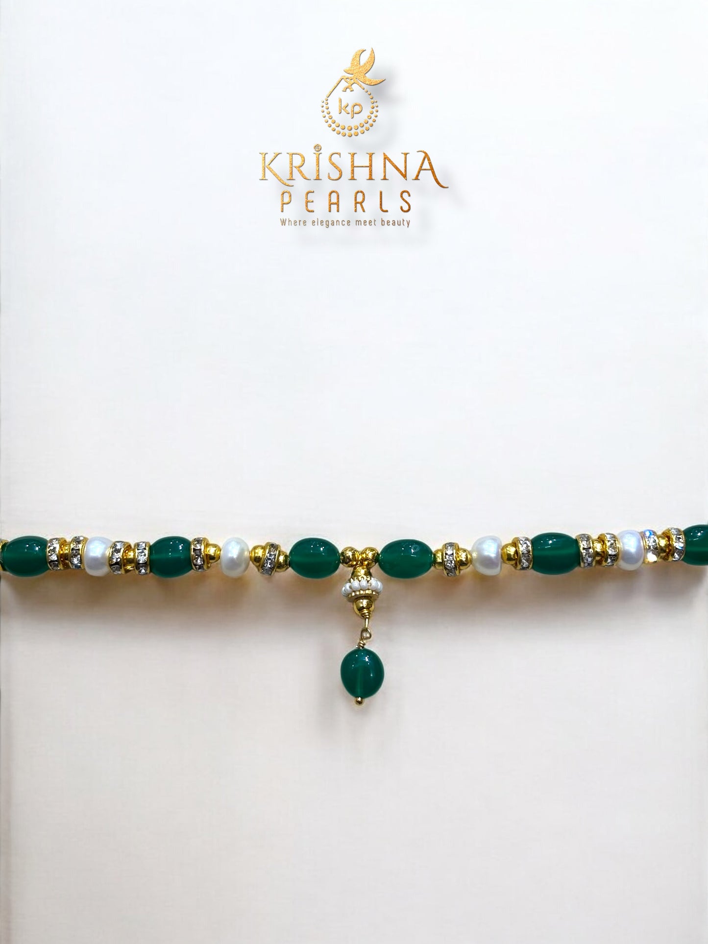 Beautiful Emerald & Pearls Rakhi