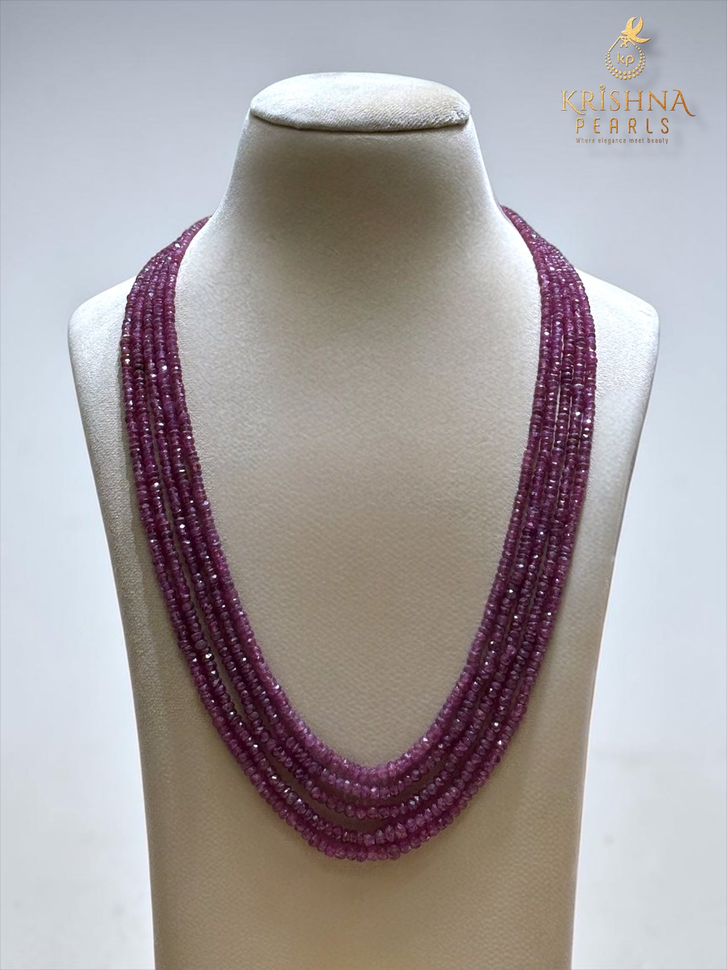 Real Ruby Five Layers Necklace