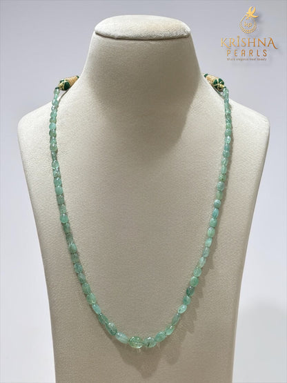 Natural Emerald Uncut Beads Single Layer Necklace