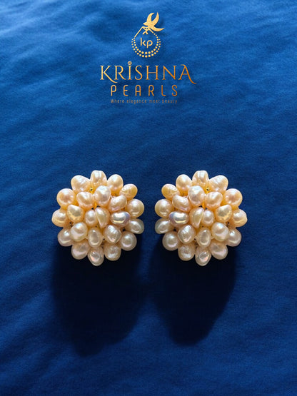 Traditional Handcrafted Pink Pearls Big Size Earrings