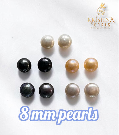8MM Pearls Studded Earrings Combo