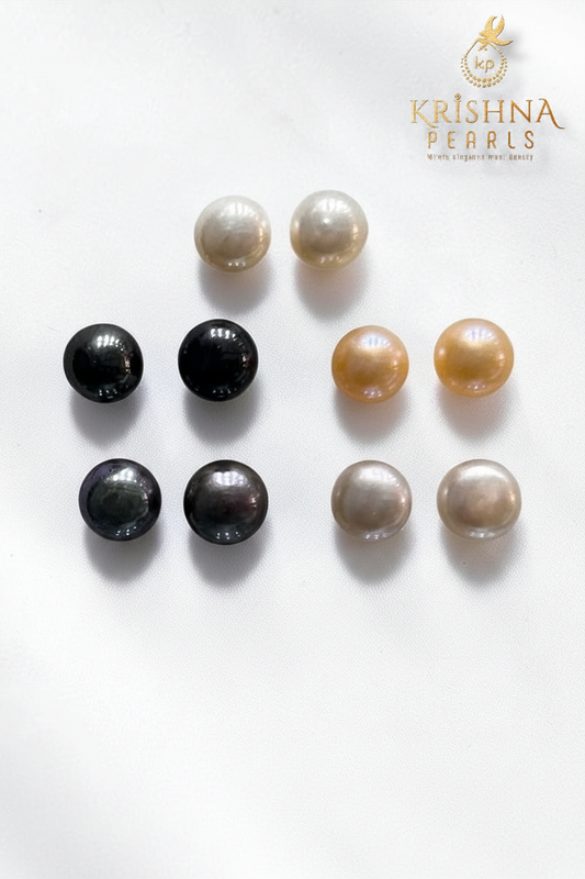 Pearls Studds Earrings Combo - 8MM